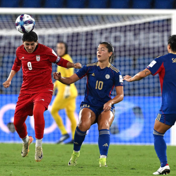 La capitana de la selección femenina de fútbol de Irán, Zahra Ganbari, en un partido de la Copa Asiática Dave Hunt/AAP/dpa