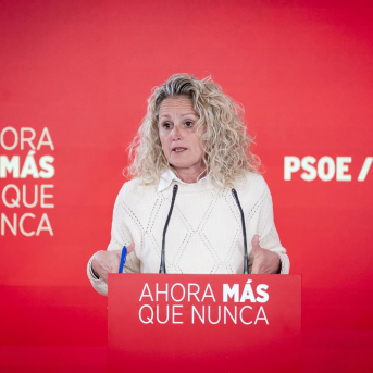 La portavoz de la Ejecutiva Federal del PSOE, Montse Mínguez, durante una rueda de prensa en la sede nacional del partido en Ferraz, a 16 de marzo de 2026, en Madrid (España). A. Pérez Meca - Europa Press