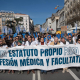 Médicos manifestantes  durante la concentración con motivo de la huelga médica y facultativa, a 16 de marzo de 2026, en Madrid (España). Fernando Sánchez - Europa Press