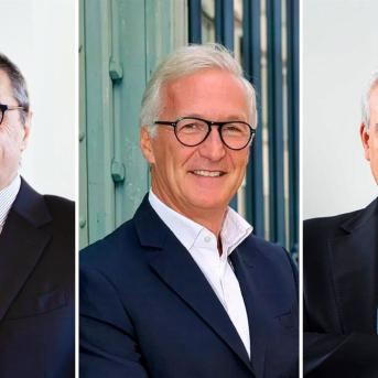 De izquierda a derecha: José Manuel Fonseca, Group CEO y presidente del Comité Ejecutivo de MDS, Christophe Cornu, Non-Executive Chairman de MDS y Ângelo Paupéri, Administrador No Ejecutivo de MDS. GRUPO MDS