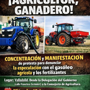 Organizaciones agrarias vuelven a protestar en Valladolid contra la especulación con el gasóleo agrícola