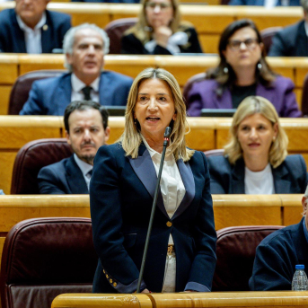 La portavoz del PP en el Senado, Alicia García, interviene durante una sesión de control al Gobierno en el Senado, a 3 de marzo de 2026, en Madrid (España).  Ricardo Rubio - Europa Press