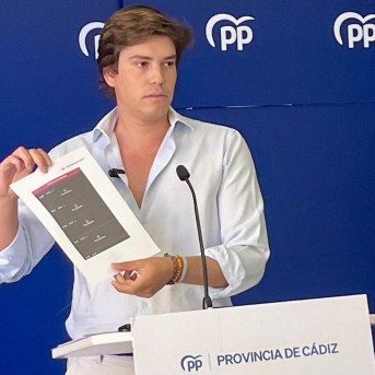 El diputado del PP por Cádiz Miguel Ángel Sastre durante una rueda de presa. PP El diputado del PP por Cádiz Miguel Ángel Sastre durante una rueda de presa. PP