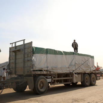 Camiones en el cruce de Kerem Shalom hacia la Franja de Gaza Europa Press/Contacto/Omar Ashtawy