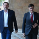 El president de la Generalitat de Catalunya, Salvador Illa (d) y el presidente de ERC, Oriol Junqueras (i) David Zorrakino - Europa Press