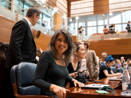 La portavoz de Más Madrid en la Asamblea de Madrid, Manuela Bergerot, durante un pleno en la Asamblea de Madrid Diego Radamés - Europa Press