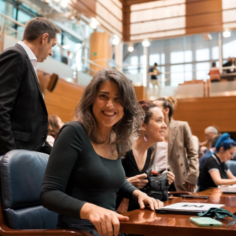 La portavoz de Más Madrid en la Asamblea de Madrid, Manuela Bergerot, durante un pleno en la Asamblea de Madrid Diego Radamés - Europa Press