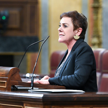 La portavoz de EH Bildu en el Congreso, Mertxe Aizpurua, interviene durante una sesión plenaria en el Congreso de los Diputados, a 17 de marzo de 2026, en Madrid (España).  Gustavo Valiente - Europa Press
