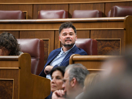 El portavoz de ERC en el Congreso, Gabriel Rufián, durante una sesión plenaria en el Congreso  Fernando Sánchez - Europa Press