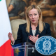 02 May 2023, Italy, Rome: Italian Prime Minister Giorgia Meloni speaks during a press conference with Austrian Chancellor Karl Nehammer (Not Pictured) after their meeting. Photo: Georg Hochmuth/APA/dpa Georg Hochmuth/Apa/Dpa