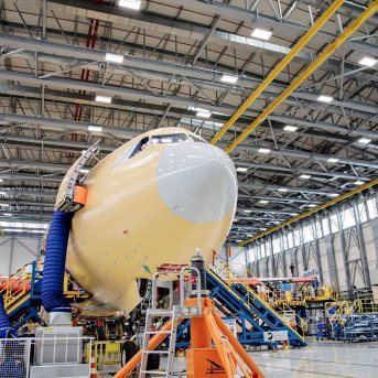 Vista de la estructura de un avión en el campus de Airbus en Getafe. EUROPA PRESS/C.Luján.POOL - Europa Press