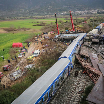 Imagen de archivo del accidente de tren de Tempe, en Grecia. Tzekas Leonidas/Eurokinissi via / DPA Imagen de archivo del accidente de tren de Tempe, en Grecia. Tzekas Leonidas/Eurokinissi via / DPA