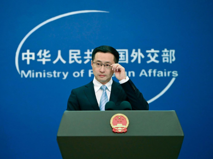El portavoz del Ministerio de Exteriores de China, Lin Jian, durante una rueda de prensa en Pekín en septiembre de 2025 (archivo) Johannes Neudecker/dpa