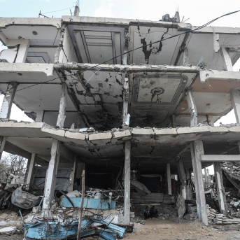 Edificio destruido por el Ejército de Israel en el campamento de refugiados de Nuseirat, en el centro de la Franja de Gaza (archivo) Europa Press/Contacto/Moiz Salhi