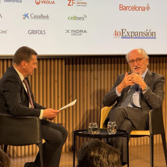 El presidente de Repsol, Antonio Brufau, en una entrevista en el 'Gran Encuentro Expansión Catalunya' este lunes EUROPA PRESS