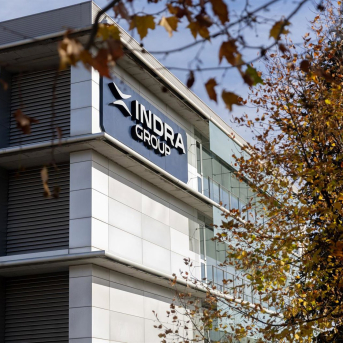 Fachada de la sede de Indra, a 25 de noviembre de 2025, en Alcobendas, Madrid (España). Eduardo Parra - Europa Press