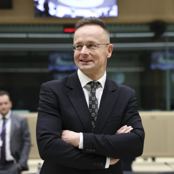 Peter Szijjarto, ministro de Exteriores de Hungría, durante una reunión en Bruselas UE/ALEXANDROS MICHALIDIS