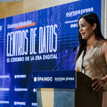 La directora ejecutiva de Spain DC, Begoña Villacís, durante el encuentro informativo Spain DC 'Centros de datos: el cerebro de la era digital', a 18 de junio de 2025, en Madrid (España), organizado por Europa Press. Carlos Luján - Europa Press