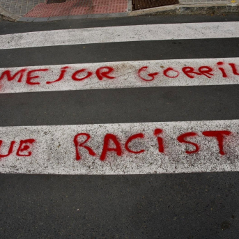Pintadas en el barrio de El Cerezo en Sevilla contra el nuevo grupo GAR de la Policía Local EDUARDO BRIONES - EUROPA PRESS