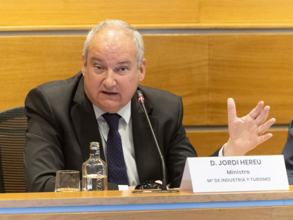 El ministro de Industria y Turismo, Jordi Hereu, durante una jornada sobre Industria en transformación, en la sede de la CEOE, a 19 de marzo de 2026, en Madrid (España).  Eduardo Parra - Europa Press