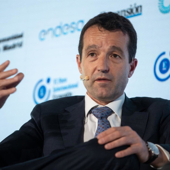 El presidente de Indra, Ángel Escribano. Foto: Alejandro Martínez Vélez - Europa Press