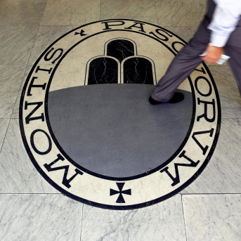 Logo del banco italiano Monte dei Paschi di Siena (BMPS). EUROPA PRESS
