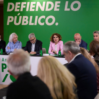 La secretaria general del PSOE-A, María Jesús Montero, preside una reunión de la Comisión Ejecutiva Regional del PSOE-A en Benalmádena (Málaga). (Foto de archivo). PSOE-A
