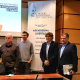 Felipe Juarista, Borja Barragué, Eneko Andueza e Ignacio Molina en la presentación de el último número de la revista Grand Place, de la Fundación Mario Onaindia, en Bilbao. EUROPA PRESS