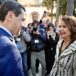 Juanma Moreno y María Jesús Montero, en el Parlamento andaluz con motivo de los actos por el 28F, Día de Andalucía María José López - Europa Press
