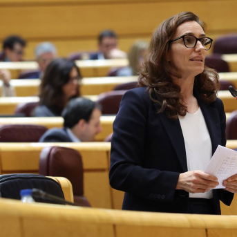 Imagen de archivo de la ministra de Sanidad, Mónica García. Alejandro Martínez Vélez - Europa Press