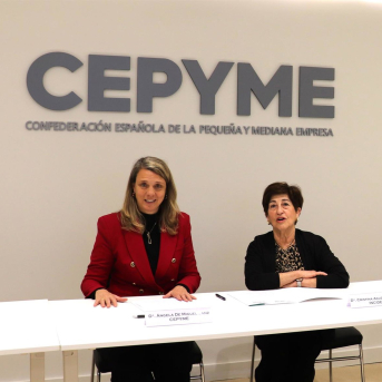 (I-D): La Presidenta De Cepyme, Ángela De Miguel, Y La Presidenta Del Instituto De Cooperación Internacional Y Desarrollo Municipal (Incidem), Cristina Agudo. CEPYME (I-D): La Presidenta De Cepyme, Ángela De Miguel, Y La Presidenta Del Instituto De Cooperación Internacional Y Desarrollo Municipal (Incidem), Cristina Agudo. CEPYME