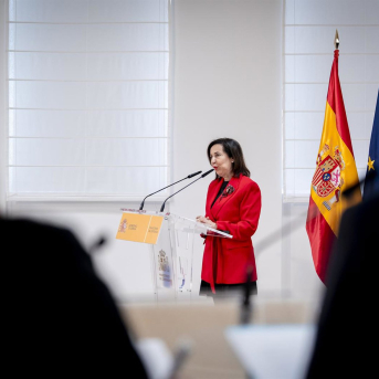 La ministra de Defensa, Margarita Robles, preside el acto de entrega del premio ‘Soldado Idoia Rodríguez’ 2026, a 19 de marzo de 2026, en Madrid (España).  A. Pérez Meca - Europa Press