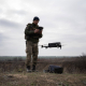A Ukrainian soldier during a practice with drones Ashley Chan/SOPA Images via ZUMA / DPA