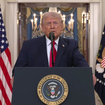 El presidente de Estados Unidos, Donald Trump, durante su alocución desde la Casa Blanca Europa Press/Contacto/Hu Yousong