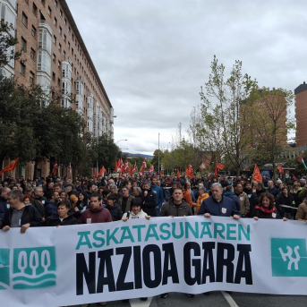 Manifestación de EH Bildu por el Aberri Eguna el año pasado. EUROPA PRESS Manifestación de EH Bildu por el Aberri Eguna el año pasado. EUROPA PRESS
