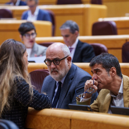 El senador de JxCAT Eduard Pujol Bonell (2d) durante una sesión plenaria, en el Senado| Matias Chiofalo / Europa Press