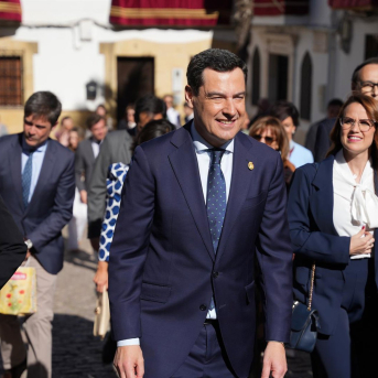 El presidente de la Junta de Andalucía, Juanma Moreno, el pasado Jueves Santo, 2 de abril de 2026, en el municipio de Cabra (Córdoba) María José López - Europa Press