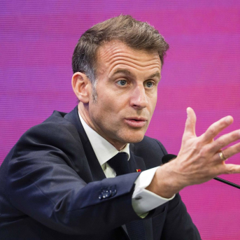 El presidente de Francia, Emmanuel Macron, en un acto en Corea del Sur durante un reciente viaje.  Jintak Han / Zuma Press / ContactoPhoto