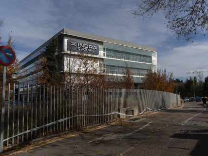 Fachada de la sede de Indra, a 25 de noviembre de 2025, en Alcobendas, Madrid (España). Eduardo Parra - Europa Press