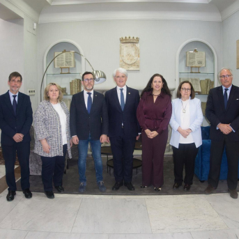 (I-D) Ángel Méndez, Filomena Peláez, Francisco Aranda, Salvador González, Encarna Orduna, María Jesús Moro Y Juan José Aizcorbe. ABOGACÍA ESPAÑOLA