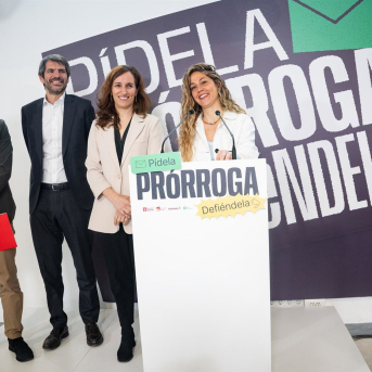 The general coordinator of Sumar, Lara Hernández, intervenes during a press conference, at the Ecooo Space, on April 6, 2026, in Madrid (Spain). Eduardo Parra - Europa Press