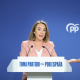La vicesecretaria de Regeneración Institucional del Partido Popular y diputada, Cuca Gamarra, ofrece una rueda de prensa tras el Comité de Dirección del PP, a 6 de octubre de 2025, en Madrid (España). Marta Fernández - Europa Press