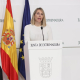 La presidenta de la Junta de Extremadura en funciones, María Guardiola, en rueda de prensa en Mérida JORGE ARMESTAR/ EUROPA PRESS