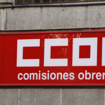 Logo CCOO, Comisiones Obreras, cartel CCOO EUROPA PRESS Logo CCOO, Comisiones Obreras, cartel CCOO EUROPA PRESS