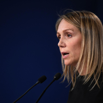 La vicesecretaria de Coordinación Sectorial del PP, Alma Ezcurra, ofrece una rueda de prensa en la sede nacional del Partido Popular, a 22 de septiembre de 2025, en Madrid (España). Fernando Sánchez - Europa Press