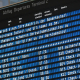 12 March 2026, Hesse, Frankfurt/Main: The departure board at Terminal 2 provides information about the Lufthansa pilots' strike. Malin Wunderlich/dpa
