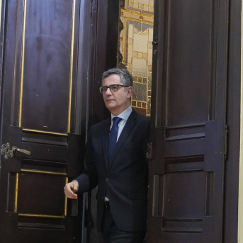 El ministro de la Presidencia, Relaciones con las Cortes y Justicia, Félix Bolaños, en la Delegación del Gobierno, a 16 de julio de 2025, en Barcelona, Cataluña (España). David Zorrakino - Europa Press
