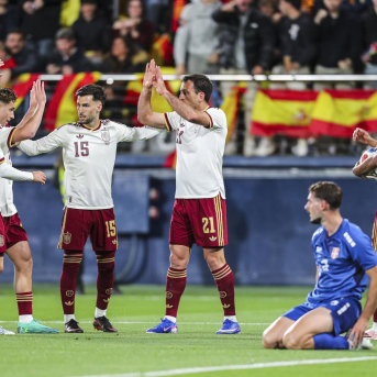 Mikel Oyarzabal of Spain celebrates a goal with teammates during the international friendly match played between Spain Team and Serbia Team at La Ceramica stadium on March 27, 2026, in Villarreal, Spain. Ivan Terron / AFP7 / Europa Press Mikel Oyarzabal of Spain celebrates a goal with teammates during the international friendly match played between Spain Team and Serbia Team at La Ceramica stadium on March 27, 2026, in Villarreal, Spain. Ivan Terron / AFP7 / Europa Press