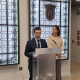 El ministro de Derechos Sociales, Consumo y Agenda 2030, Pablo Bustinduy, junto con la vicepresidenta del Gobierno de Navarra y consejera de Vivienda, Juventud y Políticas Migratorias, Begoña Alfaro. EUROPA PRESS