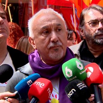 El secretario general de la UGT, Pepe Álvarez, en declaraciones a los medios EUROPA PRESS